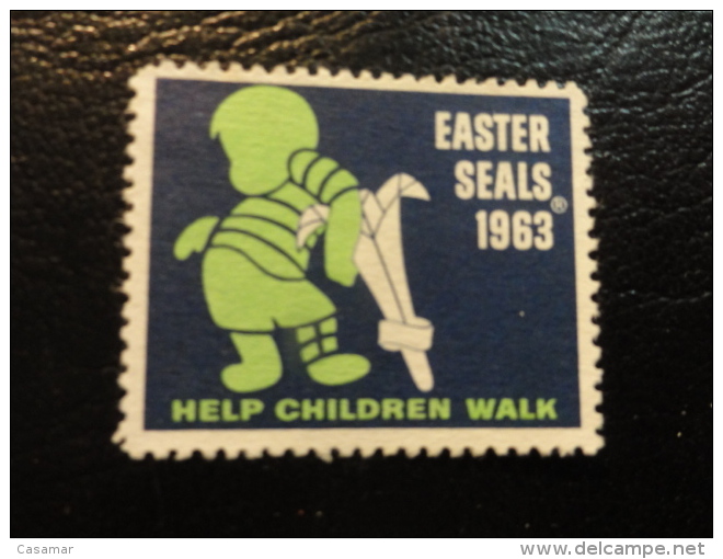 1963 Help Crippled Children Health Vignette Charity Seals Seal Label Poster Stamp USA - Non Classés