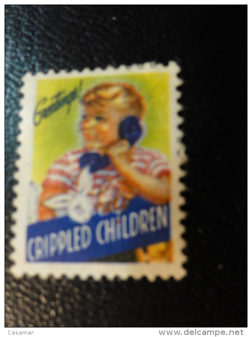 Help Crippled Children Telephone Health Vignette Charity Seals Seal Label Poster Stamp USA - Non Classés