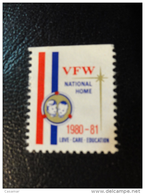 1980 1981 VFW National Home EATON RAPIDS Michigan Health Vignette Charity Seals Seal Label Poster Stamp USA - Non Classés