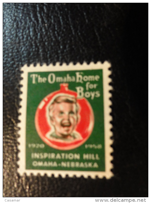 1958 OMAHA HOME NEBRASKA For Boys Health Vignette Charity Seals Seal Label Poster Stamp USA - Non Classificati