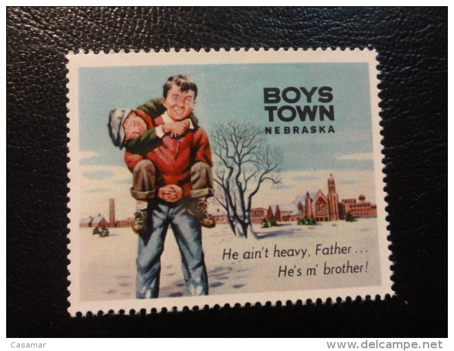 Education BOYS TOWN Nebraska Vignette Poster Stamp Label USA - Non Classés