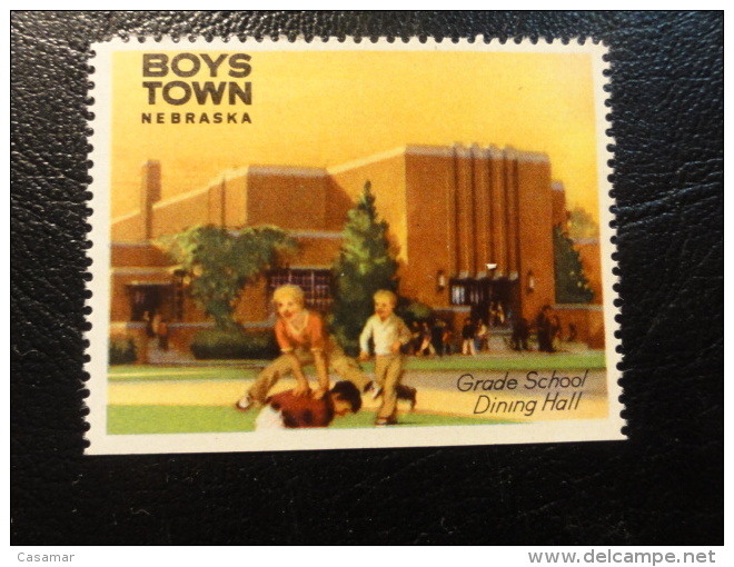 GYM Boys Grade School BOYS TOWN Nebraska Vignette Poster Stamp Label USA - Non Classés