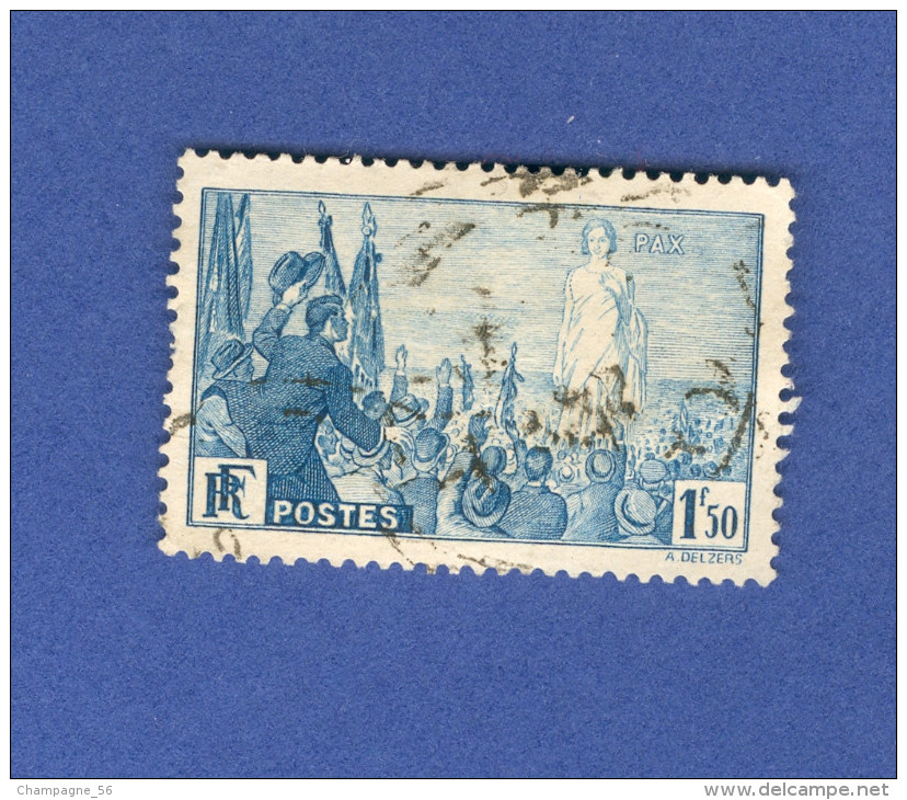 * 1936 N° 328 RASSEMBLEMENT POUR LA PAIX  PHOSPHORESCENTES OBLITÉRÉ TB - Used Stamps