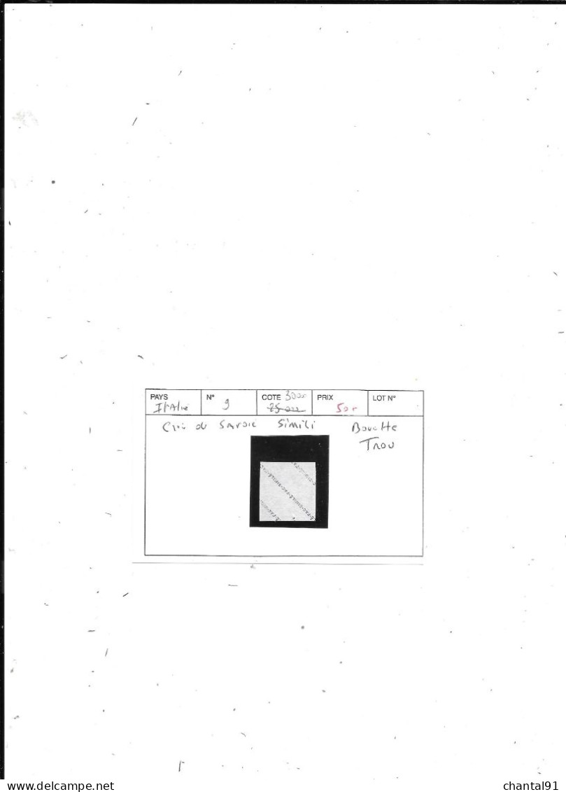 ITALIE CROIX DE SAVOIE SIMILI BOUCHE TROU  COTE : 25000 € - Unclassified