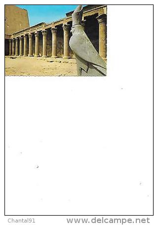 CARTE POSTALE EGYPTE EDFOU COUR DU TEMPLE DE HORUS VOYAGEE - Edfou