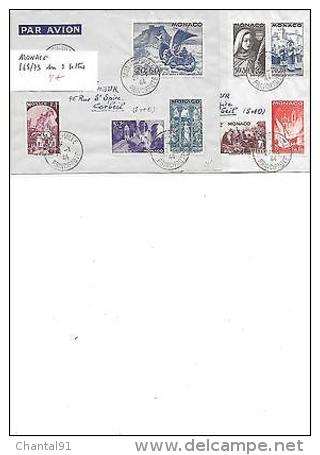 MONACO N° 265/73 SUR 2 LETTRES - Lettres & Documents