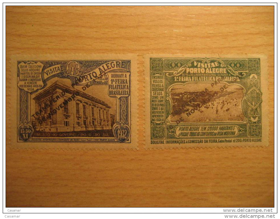 Porto Alegre 1932 Sobrecarga O.p. Transferida 1933 1ª Feira Fil. Visitae 5 Poster Stamp Label Vignette Cinderella Bra... - Ungebraucht