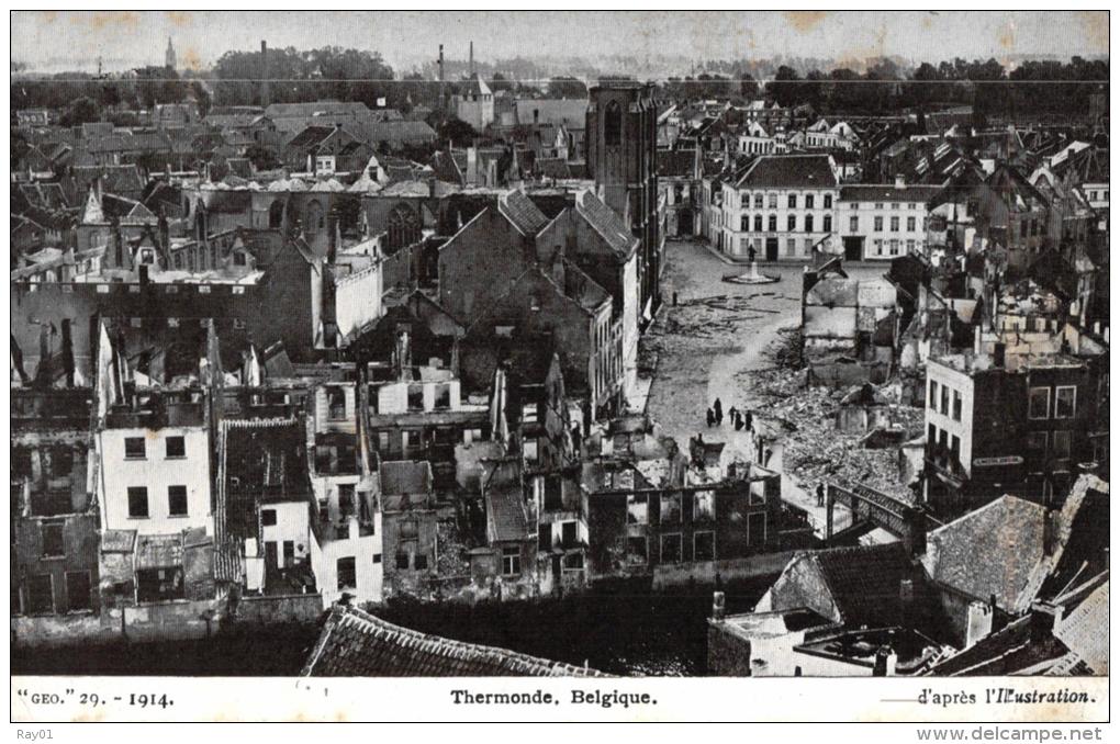 BELGIQUE - FLANDRE ORIENTALE - TERMONDE - DENDERMONDE - "GEO."29. -1914 - Thermonde D'après Illustatration. - Dendermonde