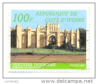 Ivoire-710Au. Sello Usado Costa De Marfil. Yvert Nº 710A. Vestigios Ivoirenses - Côte D'Ivoire (1960-...)