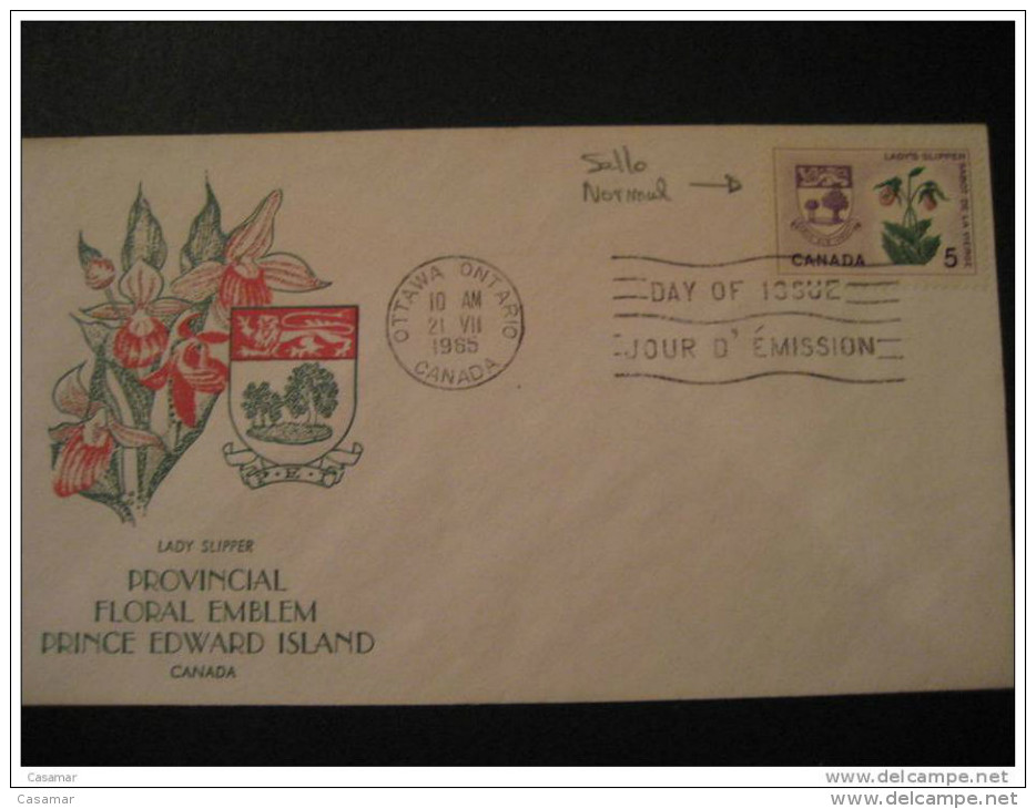 1965 Rose Touches The Margin Error Mistake FDC Cover Canada - Variétés Et Curiosités