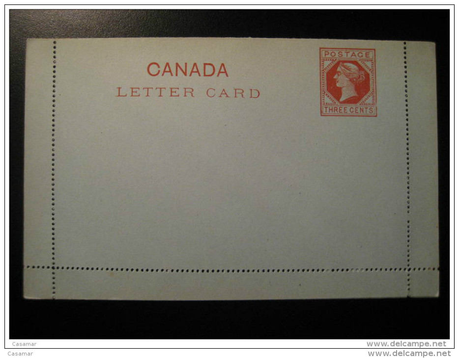 Postal Stationery Letter Card 3 Cents Canada - 1860-1899 Reign Of Victoria