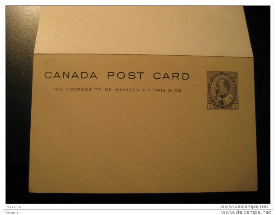 Postal Stationery DOBLE REPLY Post Card One Cent + One Cent Canada - 1903-1954 Reyes