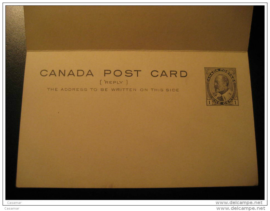 Postal Stationery DOBLE REPLY Post Card One Cent + One Cent Canada - 1903-1954 Kings