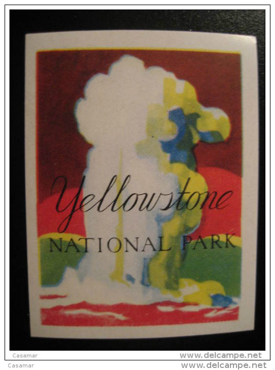 Yellowstone Geology National Park Poster Stamp Label Vignette Viñeta CANADA - Vignettes Locales Et Privées