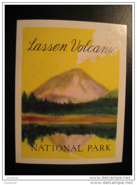 Lassen Volcanic Volcano Geology Mountain Mountains National Park Poster Stamp Label Vignette Viñeta CANADA - Vignette Locali E Private