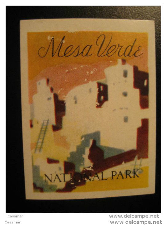 Mesa Verde National Park Poster Stamp Label Vignette Viñeta CANADA - Viñetas Locales Y Privadas