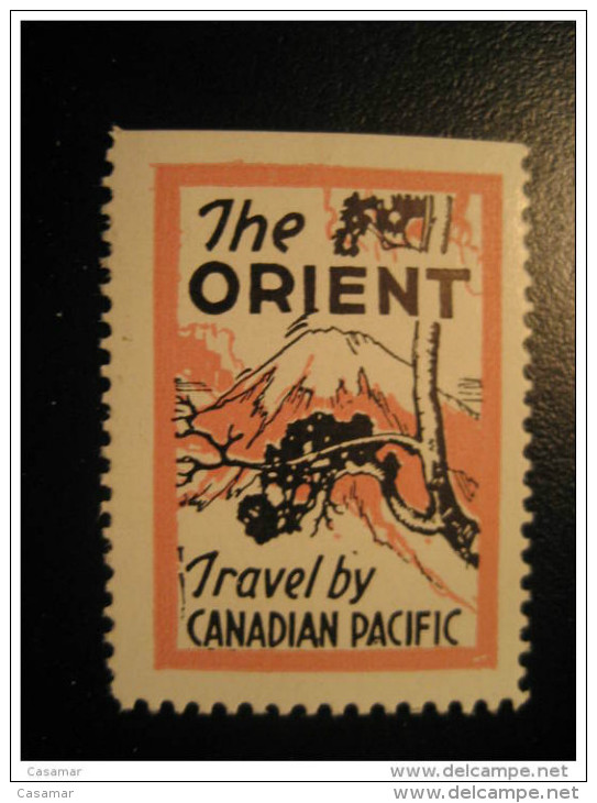 The Orient Japan Nippon Volcano Travel By CANADIAN PACIFIC Poster Stamp Label Vignette Viñeta CANADA - Local, Strike, Seals & Cinderellas