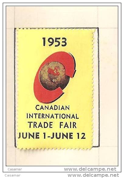 9 Different Dentelures Canadian International Trade Fair 1953 4 Cornes Shett +4 Lateral +1 Normal Vignette Poster Stamp - Werbemarken (Vignetten)