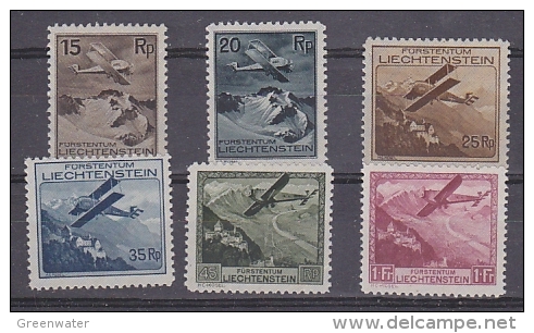 Liechtenstein 1930 Airmail 6v * Mh (=mint, Hinged)  (27507) - Poste Aérienne