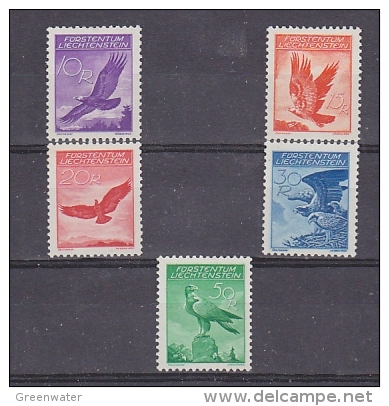 Liechtenstein 1934/1936 Airmail 5v * Mh (=mint, Hinged) (27508) - Luchtpostzegels