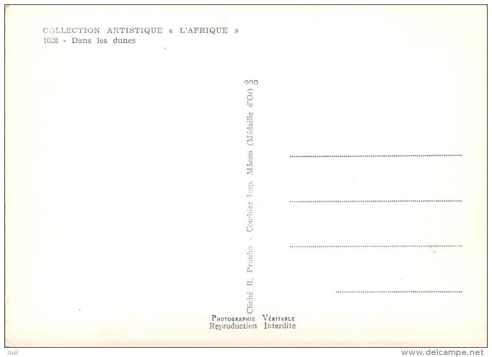 Algérie (Scènes Et Types Collection Artistique L´Afrique) Dans Les Dunes  (Cpsm-CIM Cliché PROUHO 1028)*PRIX FIXE - Scènes & Types