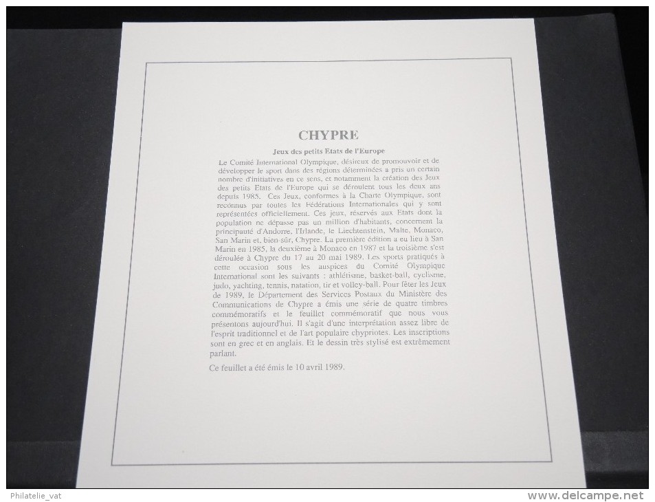 CHYPRE -  Bloc Luxe Avec Texte Explicatif - Belle Qualité - À Voir -  N° 11530 - Autres & Non Classés