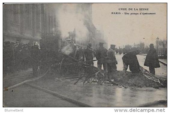 CPA PARIS Inondation Commerce Catastrophe Carte Ancienne Non Circulé Pompiers - Inondations De 1910