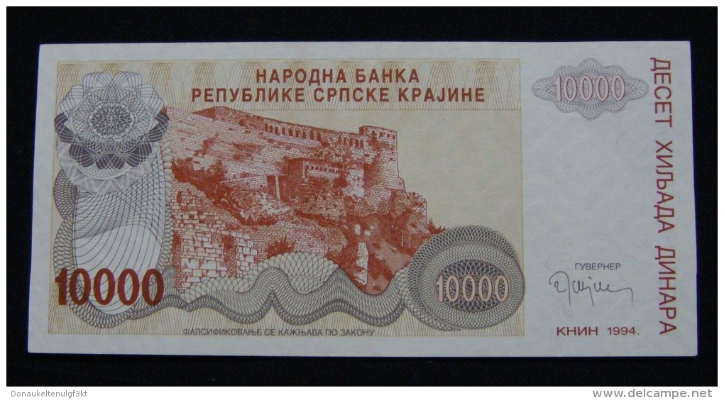 CROATIA *REPUBLIKA SRPSKA KRAJINA* 10,000 DINARA 1994. PICK-R31, UNC. SERIAL# A 0032598 - Croatia