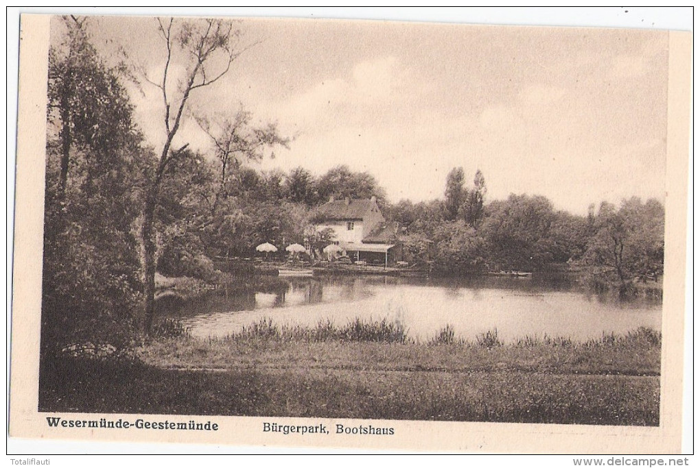 WESERMÜNDE GEESTEMÜNDE Bremen Bürgerpark Bootshaus 9.6.1933 Gelaufen - Bremerhaven