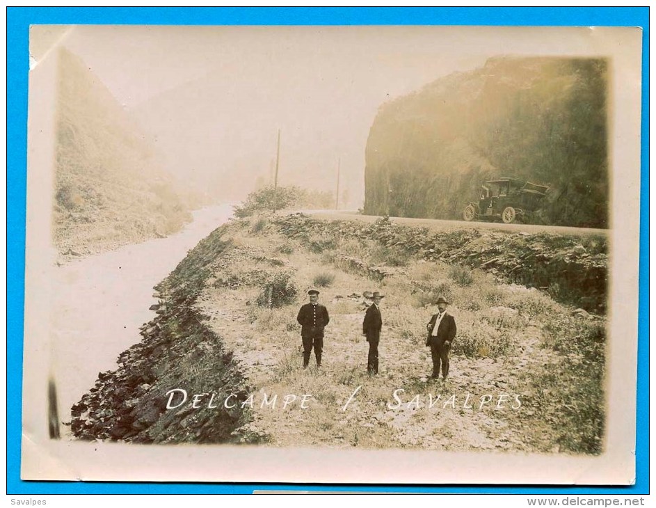 Espagne Catalogne Val D’Aran - Route Et La Garonne Au PONT DU ROI Tacot En 1911, Frontière Luchon - PHOTO - Voir Scans - Lieux