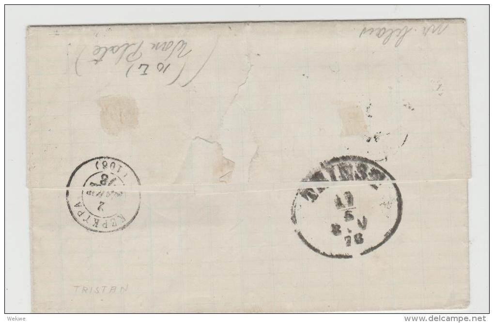 Gr-H008  Griechenland -  Hermes 20 + 40 L. Patras - Trieste 1878 - Covers & Documents