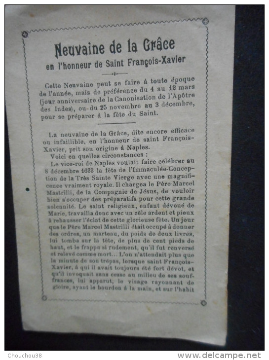 IMAGEpieuse  Ancienne Double "NEUVAINE En L'honneur De SAINT FRANCOIS XAVIER" - - Religion & Esotericism