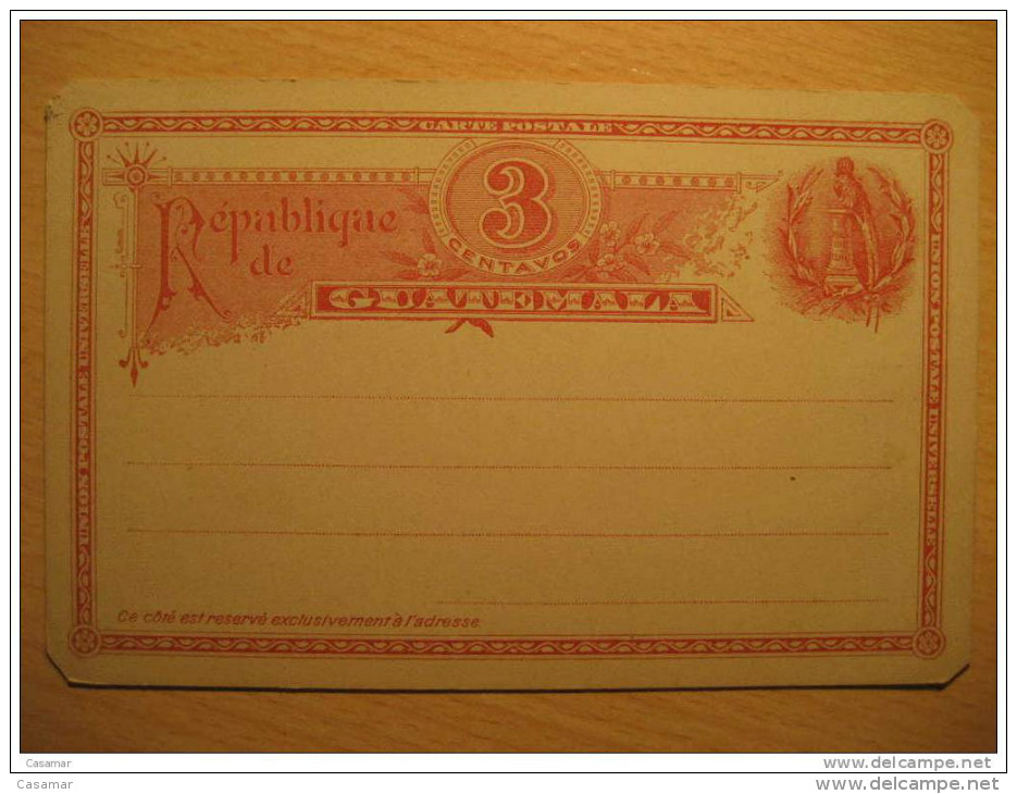 3 Centavos Tarjeta Entero Postal Stationery Card Entier Postaux Carte Postale Guatemala - Guatemala