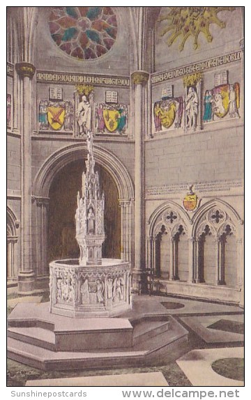 The Cathedral Of Saint John The Divine New York The Baptistry New York City New York Albertype Handcolored - Églises