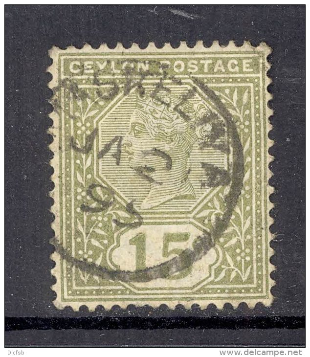 CEYLON, Postmark &acute;MASKELIYA&acute; On Q Victoria Stamp - Ceylon (...-1947)