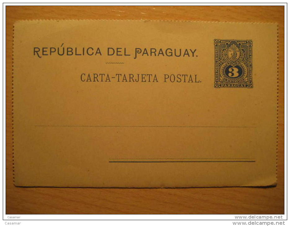 3 Centavos UPU Carta Tarjeta Entero Postal Stationery Card Entier Postaux Carte Postale Paraguay - Paraguay