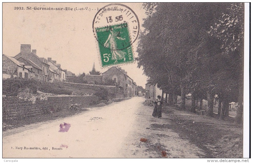 Carte 1910 ST GERMAIN SUR ILLE / LA PROMENADE - Saint-Germain-sur-Ille