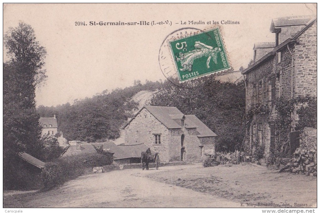 Carte 1908 ST GERMAIN SUR ILLE / LE MOULIN ET LES COLLINES - Saint-Germain-sur-Ille