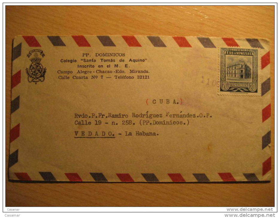 Campo Alegre Chacao Edo Miranda 1954 Air Mail Via Aerea Par Avion Cancel Cover Stamp Venezuela - Venezuela