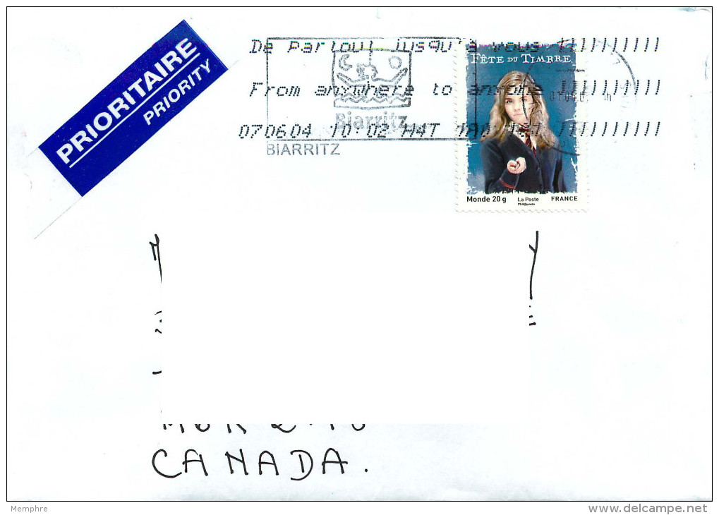 Fête Du Timbre 2007  Harry Potter  _ Hermioner Granger  Yv 4026 Seul Sur Lettre Pour Le Canada - 1961-....