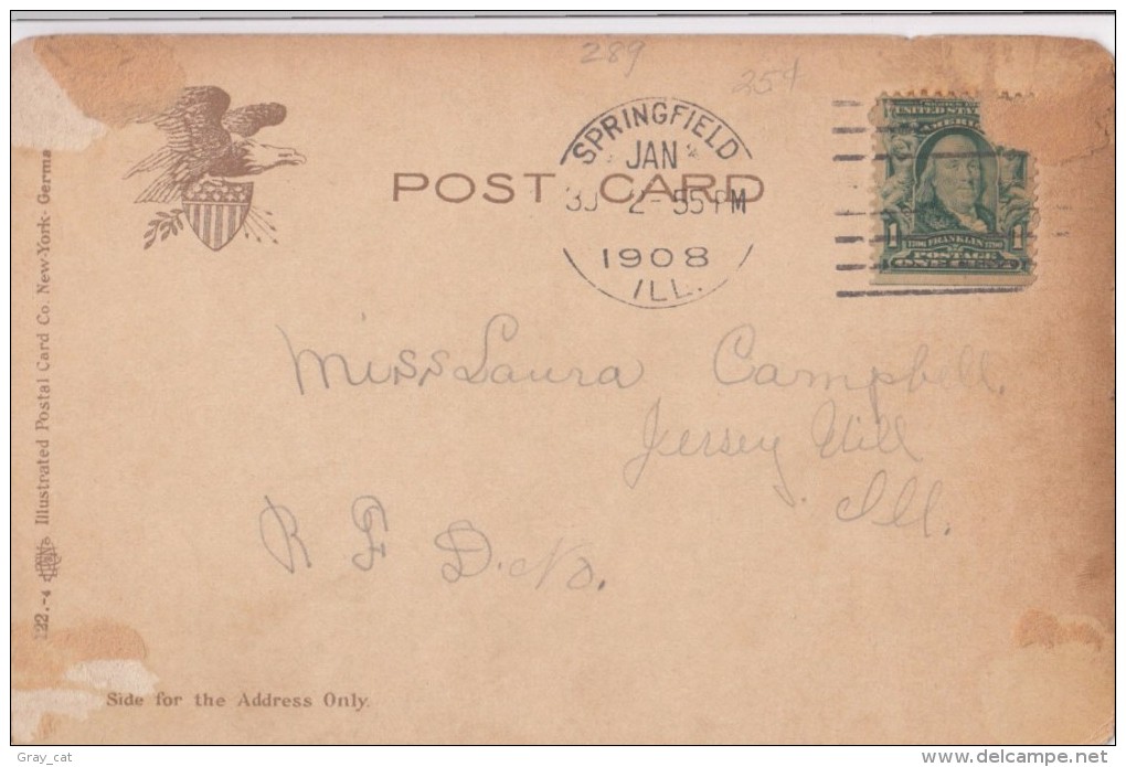 Executive Mansion, Springfield, Ill, 1908 Used Postcard [16789] - Springfield – Illinois
