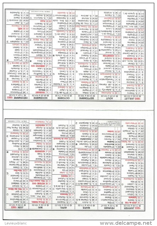 Calendrier De Poche/Etablissements Marteau/Plomberie/Ivry La Bataille, Eure/1993        CAL267 - Petit Format : 1991-00