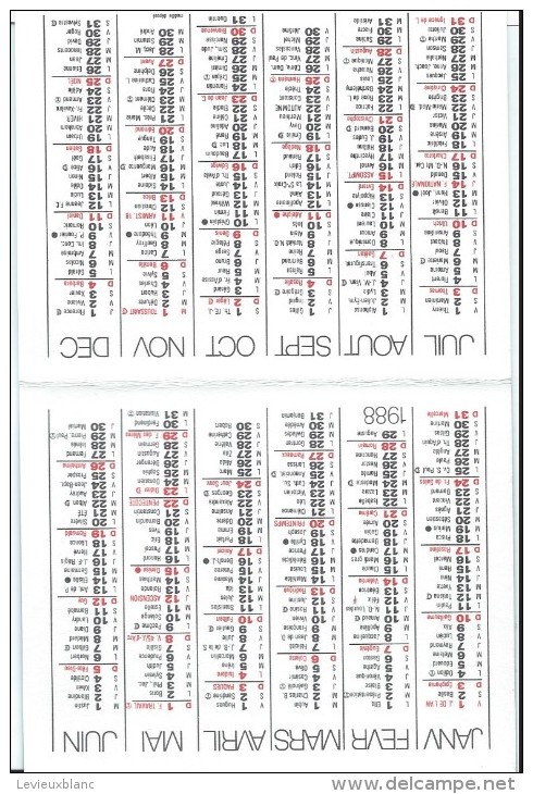 Calendrier De Poche/Carte De Voeux / GRUGE/Nogent Le Roi/1988       CAL268 - Kleinformat : 1981-90