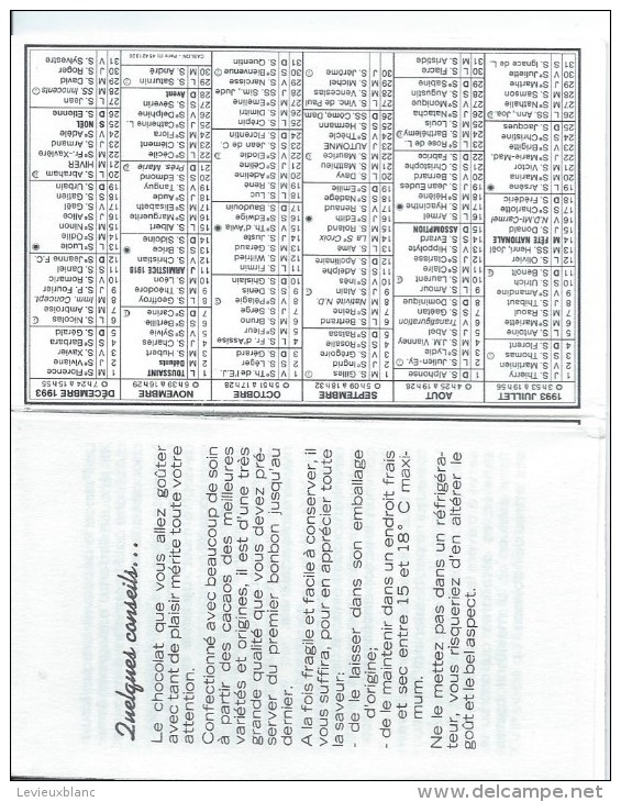 Calendrier De Poche/Patisserie Henri IV/Ivry La Bataille/Eure/1993      CAL271 - Petit Format : 1991-00