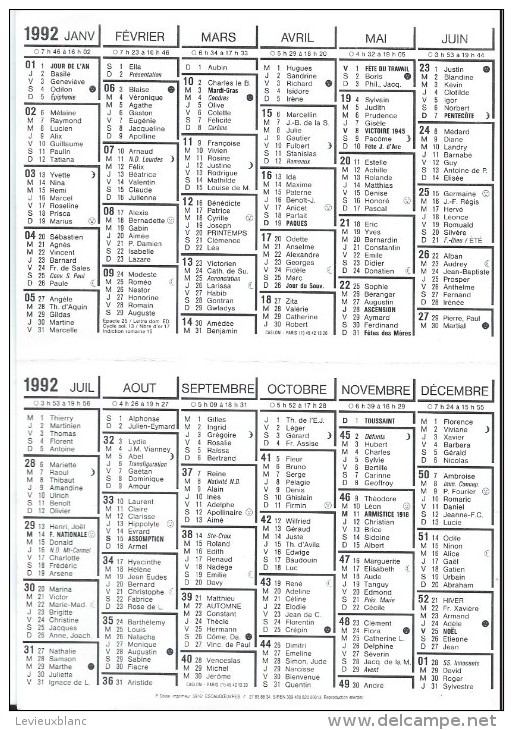 Calendrier De Poche/Pompiers /1992      CAL285 - Petit Format : 1991-00