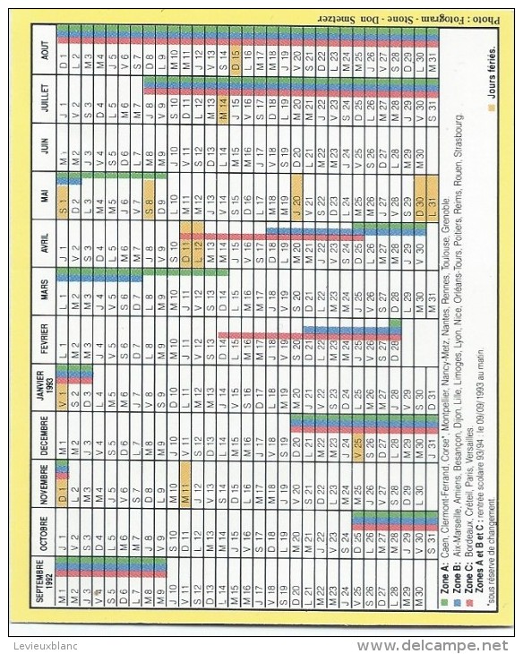 Calendrier De Poche/Journal / Le POINT//Paris/1992      CAL283 - Petit Format : 1991-00