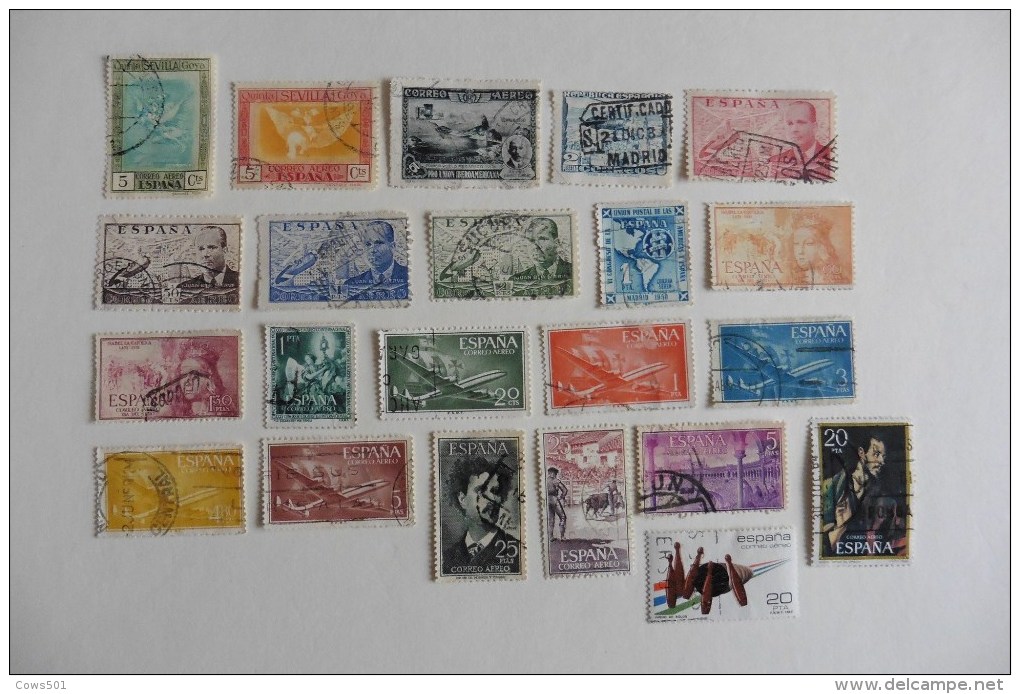 Espagne :Poste Aérienne : 22 Timbres Oblitérés - Collections