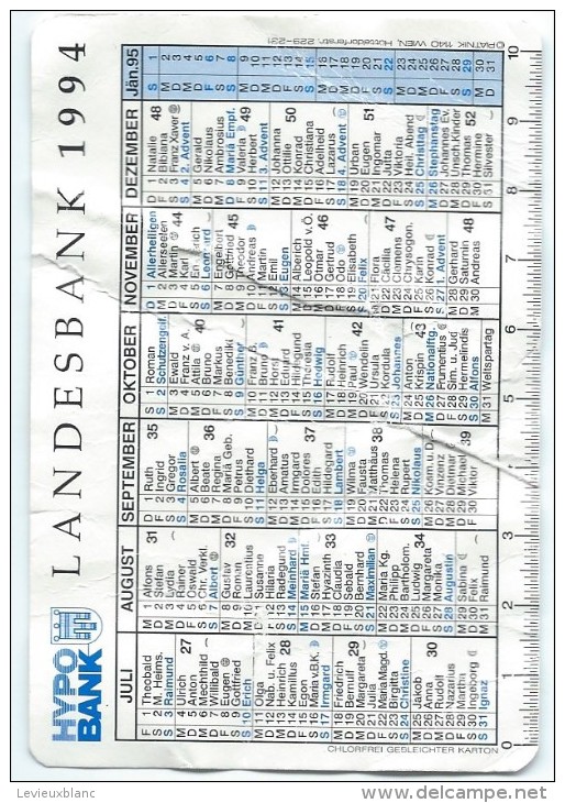 Calendrier De Poche/LANDESBANK/Autriche/1994      CAL286 - Petit Format : 1991-00