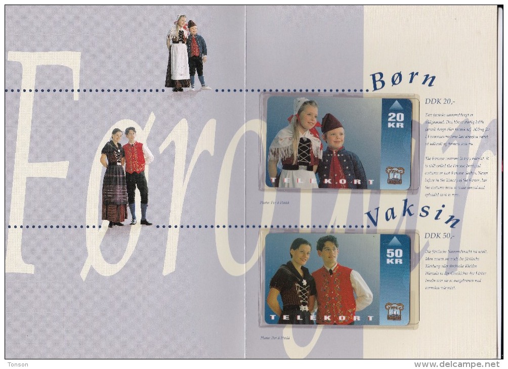 Faroe Islands, FAR-FO-02, OD-009 And 010, 2 Mint Cards In Folder, Faroese Costumes, 2 Scans. - Faroe Islands