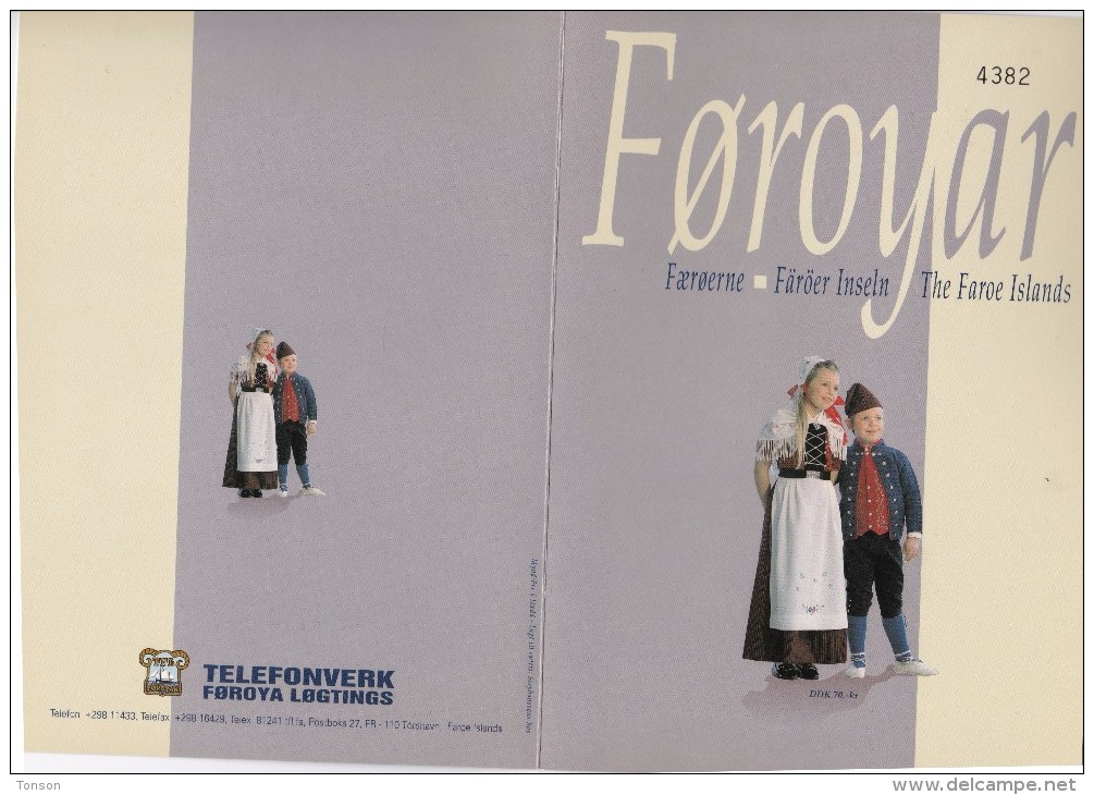 Faroe Islands, FAR-FO-02, OD-009 And 010, 2 Mint Cards In Folder, Faroese Costumes, 2 Scans. - Féroé (Iles)